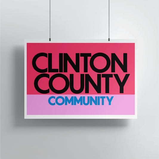 Clinton County Vintage Sign Poster